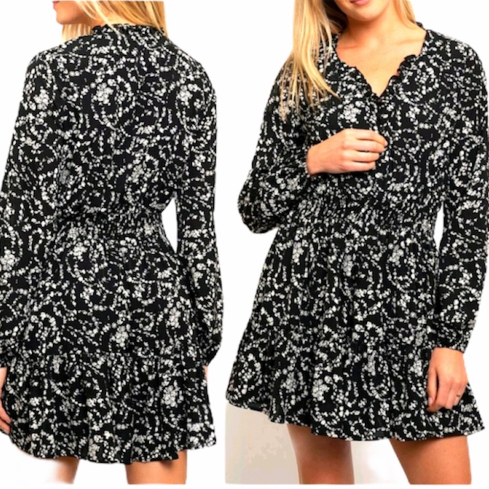 🆕Black/White Print “Skort” Romper - Picture 3 of 5